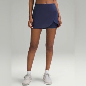 Lululemon Size 12 High Rise Wrap Tennis Skirt Night Sea Blue